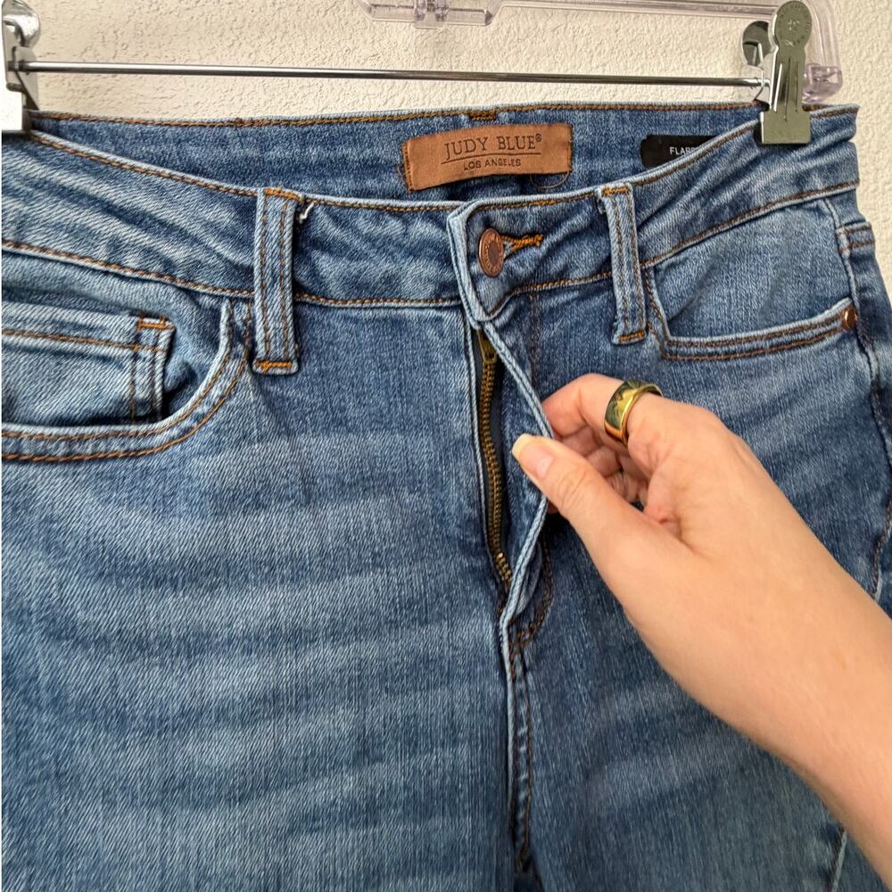 Judy Blue Flare Jeans Double Seam Stretch High Rise - Picture 7 of 15